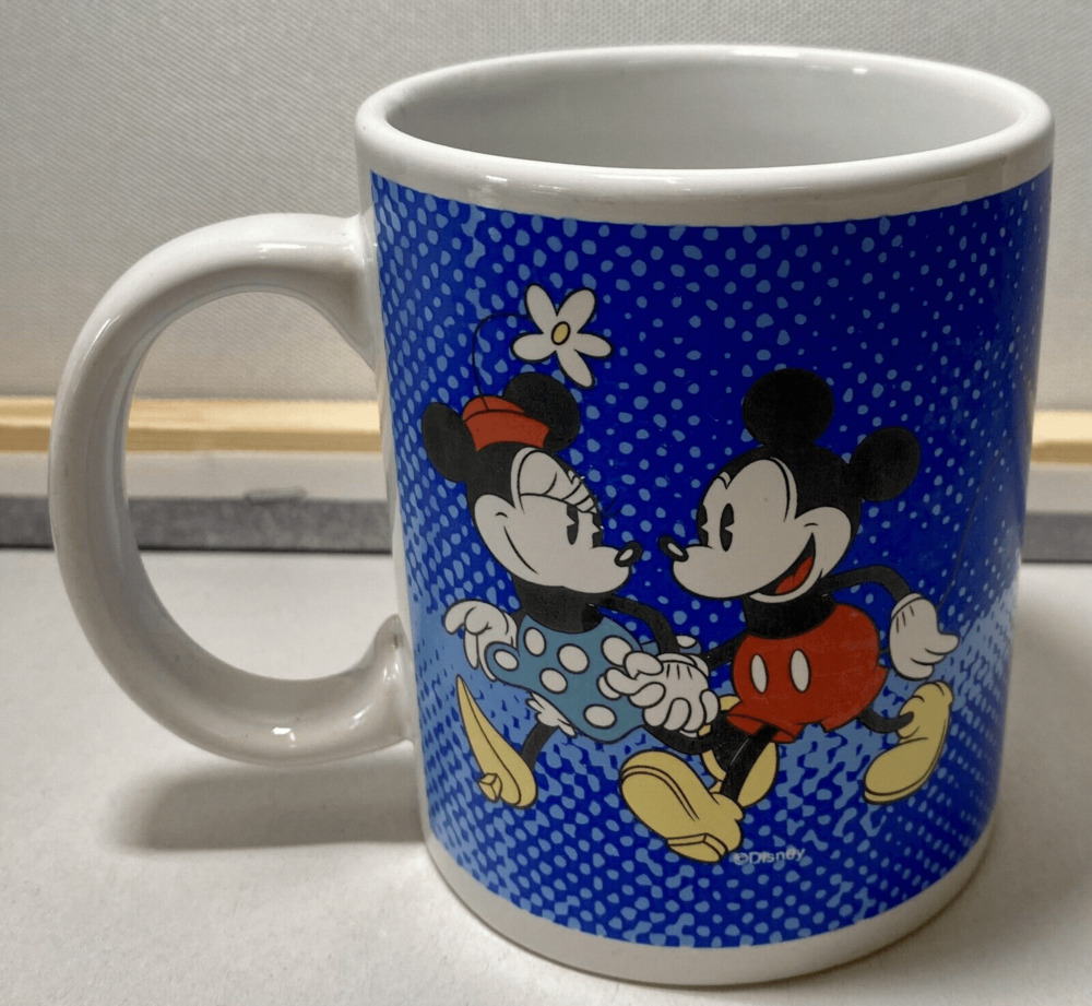 Disney Mickey And Minnie Mouse Mug “You & Me” Blue 12 Oz Cute Coffee Cup Mug